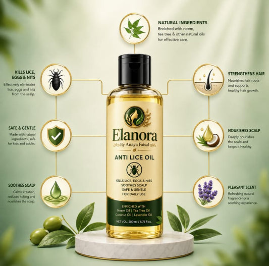 Elanora Anti Lice Oil – Natural Lice Treatment, Scalp Soothing & Hair Care Oil